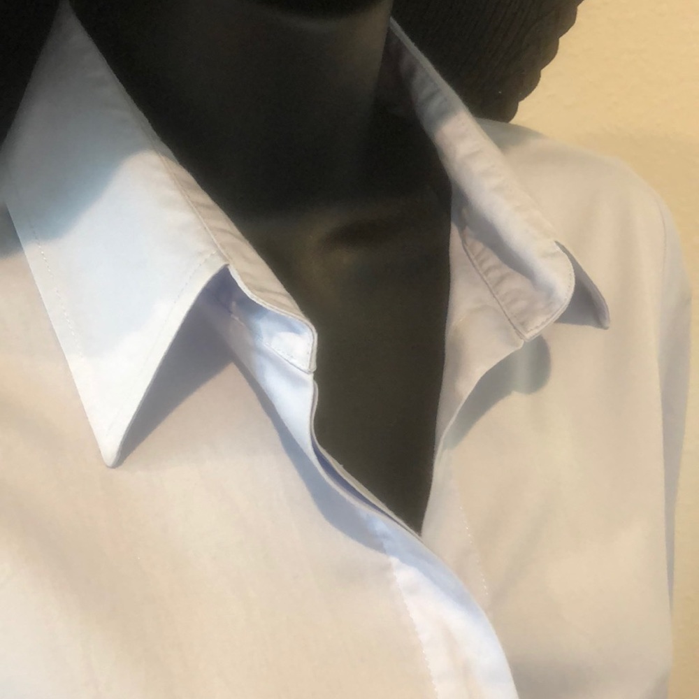 Light blue button down blouse - Picture 3 of 8